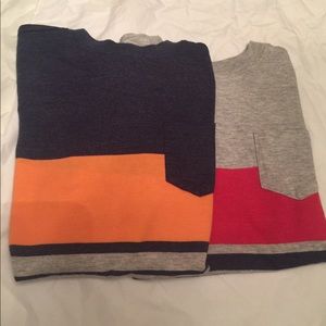 Cat & Jack Striped T-shirt boys 6/7 Lot Of 2